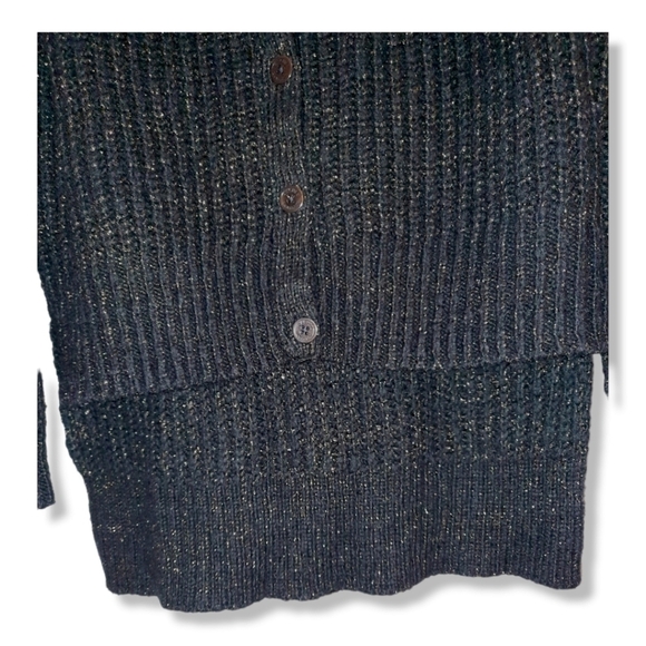 RACHEL Rachel Roy Black  High Low Sweater With Gold Shimmer - Picture 3 of 5